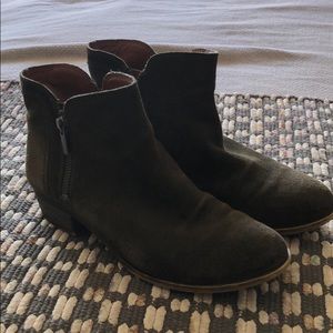 Dark moss green booties